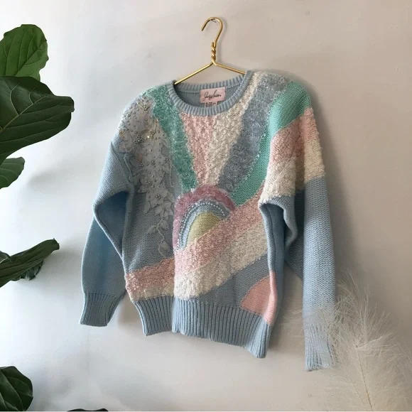 True Vintage Knit embroidered Sweater - Picture 3 of 9